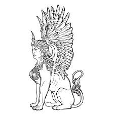 Sitzen Sphinx Antike Griechische Fabelwesen Mit Schonen Frau Torso Lowenkorper Und Adlerflugel Heraldische Fan Skizze Auf Weissem Hintergrund Eps10 Vektor Illustration Lizenzfrei Nutzbare Vektorgrafiken Clip Arts Illustrationen Image 60141641