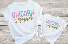 Birthday Party Ideas For Mom From Daughter Set Of 2 Matching Unicorn Squad Mommy Daughter Shirt Etsy Unicorn Themed Birthday Party Unicorn Mom Unicorn Theme Party