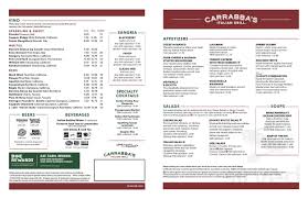 Check spelling or type a new query. Carrabba S Italian Grill Menu In Raleigh North Carolina Usa
