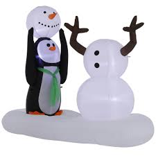 Their holiday inflatables were so cool and. Unbranded 5 Ft Pre Lit Inflatable Christmas Holiday Penguin Building A Snowman Ylsd 8037 The Home Depot