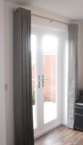 Operational swing door window treatments with coordinated bedding. 3 Ways And 23 Ideas To Cover French Door Windows Shelterness
