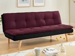 Canapé angle prune reversible convertible en lit à la fois tendance avec son style bicolore et pratique avec son angle au. Canape Clic Clac 3 Places En Tissu Prune Et Noir Mouffetard