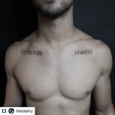 Tatuagem Masculina de Algarismos Romanos | TattooMenu
