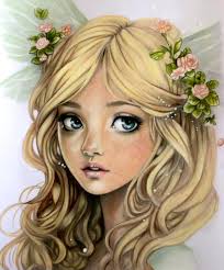 Buddy color of a Mimi moon fairy pdf from Etsy with Esmeralda de Waard.