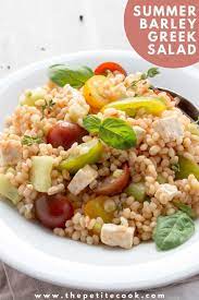Summer Barley Greek Salad Barley Salad Vegetarian Recipes Easy Easy Vegetable Recipes
