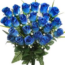 Beautiful flower arrangement for my friends funeral. Buy Everlasting Silk Flowers Cemetery Flowers Blue Roses Artificial Flowers For Graves Memorials Beautiful Arrangements For Headstones Lifelike Florist Arranged Bouquet Lasting Non Bleed Colors Online In Taiwan B08r94lz1c