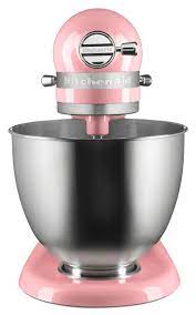 Front View Of The Pink Guava Glaze Artisan Mini Mixer By Kitchenaid Looks Good Fits More Spaces Kitchen Aid Kitchenaid Artisan Mixer