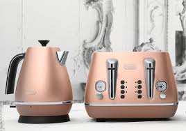 Delonghi Distinta Copper Kitchen Appliances Are Amazing Tlc Interiors Rose Gold Kitchen Copper Kitchen Appliances Copper Kitchen