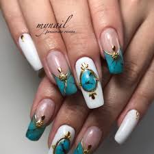 ターコイズネイル 中指のターコイズはジェルでストーン風お作りしました nail japnail nailart naildesign nails summernails turquoisenails ネイル ジェルネイル ネイルアート ターコイズネイル スクエアネイル 夏ネイル セルフ