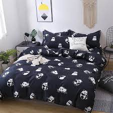 Copripiumino in puro lino, puro cotone o cotone biologico. Panda Cartoon 4 Pezzi Girl Boy Kid Set Copriletto Copripiumino Adulto Bambino Lenzuola E Federe Set Biancheria Da Letto Consolatore 61078 Bedding Sets Aliexpress