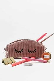 Pink Corduroy Eyes Pencil Case Pencil Case Case Pink