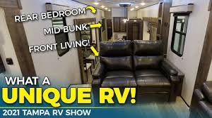 I liked all the jayco models and i feel it really depends on what you fits your exact needs to determine which model is could the experienced fifth wheel owners explain to me why it is hard to find a 5'er with a normal bathroom. Tour A Front Living Mid Bunk Rv 2021 Tampa Rv Show Youtube