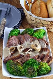 Pot Roast Beef With Creamy Mushroom Sauce Try The Filipino Style Roast Beef Www Foxyfolksy Com Roast Beef Stuffed Mushrooms Beef