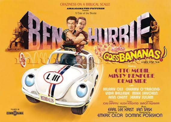 Ben Herbie Goes Bananas. Film poster parody card or print with hidden funny  bits. 12.7cm x 17.8cm