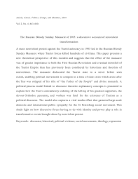 On a cold sunday, the 22 nd of january, 1905, tens of thousands of workers in st. Pdf The Russian Bloody Sunday Massacre Of 1905 A Discursive Account Of Nonviolent Transformation