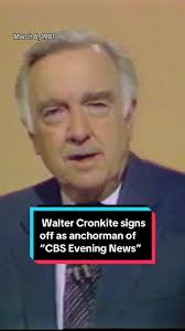On this day in 1981, CBS Evening News anchor Walter #Cronkite signed off  with his trademark "And that's the way it is," for the final time. He had  served as #anchorman for the CBS Evening News for 19 ...