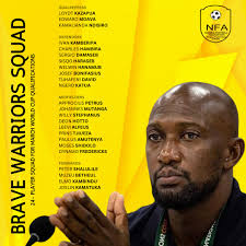 BREAKING: Brave Warriors head coach Collin Benjamin has named the Namibian  squad ahead of the World Cup qualifiers against Malawi and Equatorial  Guinea. #SportWrap