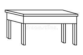 Patio picnic table with 52 reviews and the leisure season 55 in. Office Wooden Desk Furniture Cartoon In Black And White Stock Vector Illustration Of Clear Interior 156064144