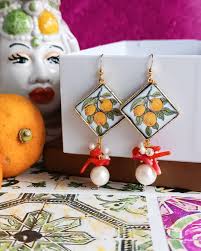 Baroque Style Tile Earrings