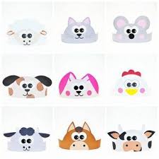 11 Farm Animals Paper Crowns Set Diy Paper Hats Template Kit Farm Animals Characters Photosession Set Handmade Home Theater Kit Digital Animali Da Fattoria Modello Di Corona Cappelli Di Carta