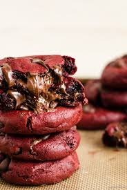 Red Velvet Nutella Stuffed Cookies A Cookie Named Desire Red Velvet Desserts Recipes Red Velvet Chocolate Chip Cookies Nutella Cookies