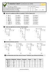 Evaluation Avec Correction Diviser Par Un Nombre A Un Chiffre Cm1 Cycle 3 Les pages sur le thème : nombre a un chiffre cm1 cycle