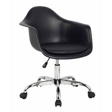 Hodedah Arm Bucket Seat Office Chair In Black Walmart Com Rolling Chair Office Chair Bucket Chairs