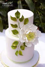 Open Peony Sugar Flower Sugar Flowers Gold Wedding Cake White And Gold Wedding Cake