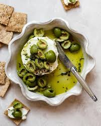 Fresh Goat Cheese Buttery Castelvetrano Olives Thyme Grassy Olive Oil And Pepper On A Sourd Stuffed Peppers Easy Chicken Recipes Easy Chicken Dinner Recipes