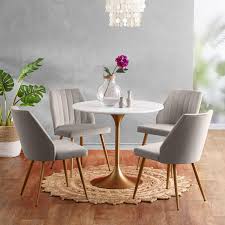 Gold And Marble Leilani Tulip Dining Table World Market In 2020 Marble Top Dining Table Dining Room Table Marble Dining Table Marble