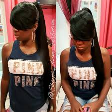 Check out the best design this gorgeous look is designed to frame your face with softly curling bangs and a beautiful, loosely a slightly lower ponytail sets those curly bangs free from this ponytail haircut and adds to the overall. Pin On Shaye S D Vine Perfection