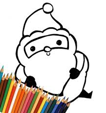 Coloriages coloriage père noël descente cheminée fr. Pere Noel Dessin Page De Coloriage Pour Enfants Telechargement Etsy