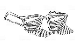 Black And White Glasses Drawing Hand Drawn Vector Drawing Of A Pair Of Summer Sunglasses Black And White Sketches Vector Drawing Drawings