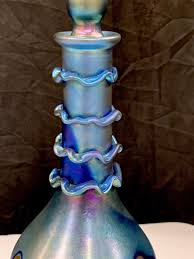 Vandermark Art Glass Decanter, in the Style of Louis Comfort Tiffany