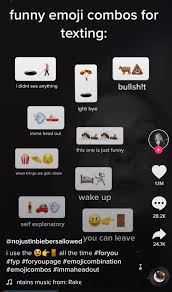 The trend of combining a string of emojis that go together isn't new, but tiktok emoji combos have been flaring in popularity on the app since april 2021. Funny Emoji Combos For Texting In 2021 Funny Emoji Combinations Funny Emoji Combos Emoji Combinations