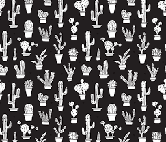 Black And White Cactus Wallpaper Colorful Fabrics Digitally Printed By Spoonflower Black And White Trendy Summer Cactus Theme Botanical Garden Gender Neutral Cacti And Succulent Garden Illust Cactus Fabric Printing On Fabric Wallpaper