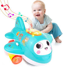 Amazon Com Histoye Baby Toys Airplane For 1 2 Year Old Musical Toy For Toddlers With Lights Electronic Moving Aeroplane Baby Development Toys Plane For 12 18 Month Old Gift To Encourage
