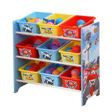 natsen aufbewahrungsbox kinderregal spielzeugregal mit 6 boxen super wings kinderzimmer bucherregal spiezeugaufbewahrung holz online kaufen otto