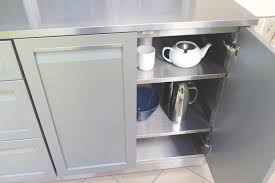 gray stainless steel outdoor kitchen