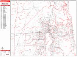 Check spelling or type a new query. Jacksonville Florida Zip Code Wall Map Red Line Style By Marketmaps Mapsales Com