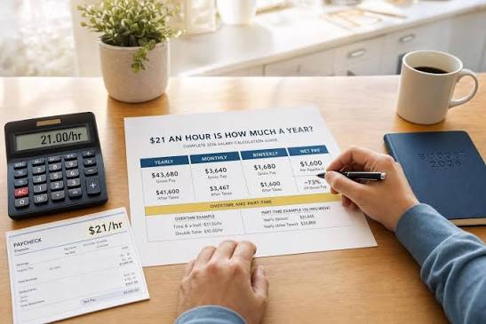 21 an Hour: Calculate Your Annual, Monthly & Weekly Pay