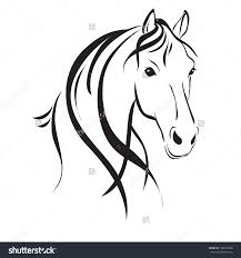 Liniya Risunok Loshadi S Golovy Na Belom Fone Horse Drawings Horse Head Drawing Horse Silhouette