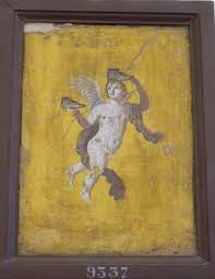 Winged Cupid Flying Away Carrying A Pair Of Shoes From Villa Arianna Stabiae Arch Museum Naples In 2020 Painting Birds Painting Wall Painting