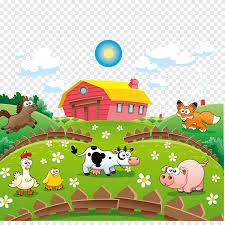 Maybe you would like to learn more about one of these? Animals Near House Illustration Cattle Cartoon Farm Illustration Cute Animal Farm Comics Grass Png Pngegg