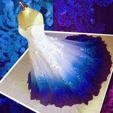 Royal Blue Ombre Prom Dress Sweetheart Ball Gown Lace Applique Long Wedding Dresses N1800 Modern Wedding Dress Ombre Wedding Dress Ombre Prom Dresses
