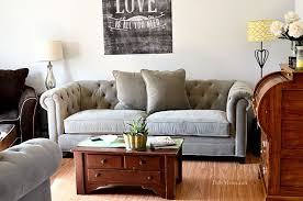 A simple way to brighten any room in your house for the season. Martha Stewart Saybridge Tufted Back Sofa Living Room Sofa Living Room Grey Living Room Style