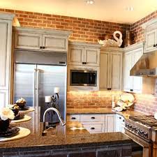 Exposed Brick Kitchen With Lights Under And Above Cabinets Exposed Brick Kitchen Brick Wall Kitchen Brick Kitchen