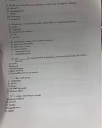 Solved 23 Which One Of The Following Alimentary Segments Chegg Com