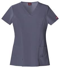Scrubs Dickies Xtreme Stretch V Neck Top 82851 Pewter Free