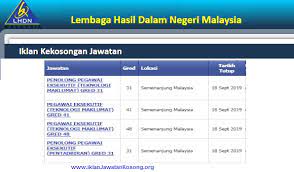 Penolong pegawai eksekutif (perundangan) gred 31. Jawatan Kosong Jawatan Kosong Lembaga Hasil Dalam Negeri Facebook